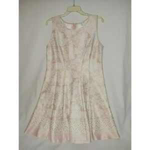 Pink & Cream Floral-Formal Dress-Flattering-Sleeveless